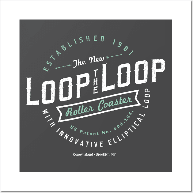 Loop the Loop - Classic Roller Coaster Merch Wall Art by emmjott